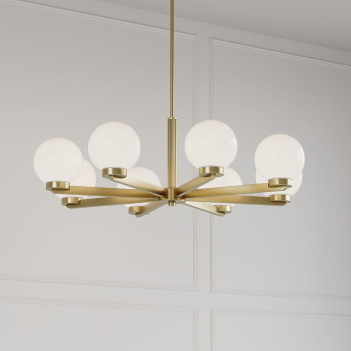 Millennium Lighting Ardeva 8Lt Chandelier, Brass/Shiny Opal