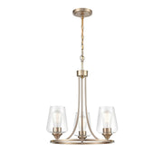 Millennium Ashford 3 Light 19" Chandelier, Modern Gold/Clear