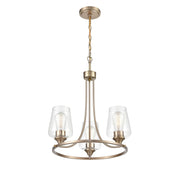 Millennium Ashford 3 Light 19" Chandelier, Modern Gold/Clear