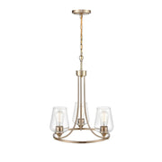 Millennium Ashford 3 Light 19" Chandelier, Modern Gold/Clear