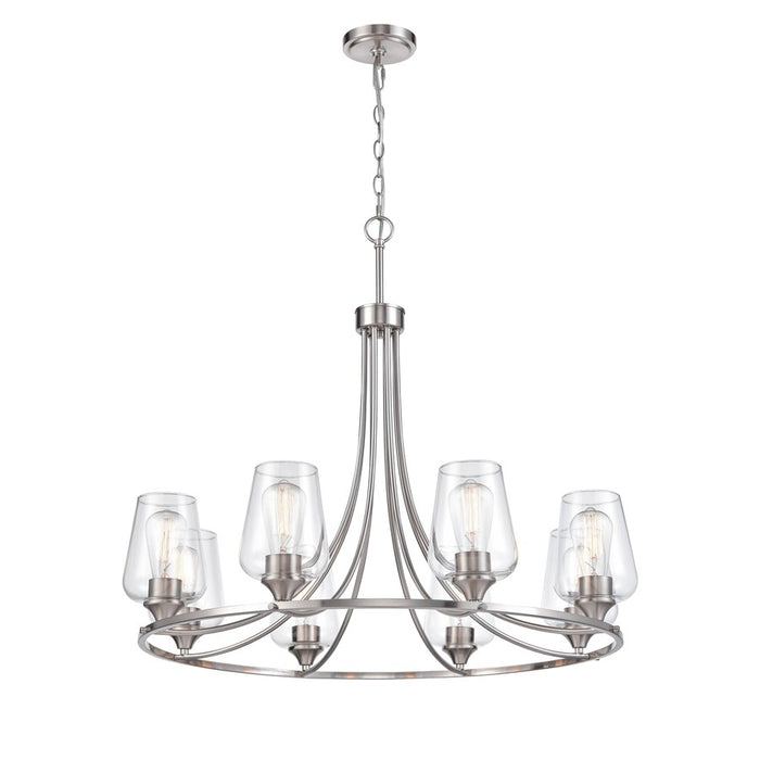 Millennium Lighting Ashford 8Lt Chandelier, Brushed Nickel - 9728-BN