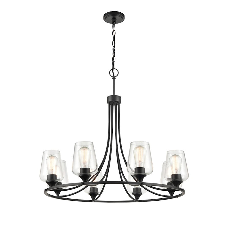 Millennium Ashford 8 Light 28" Chandelier, Matte Black