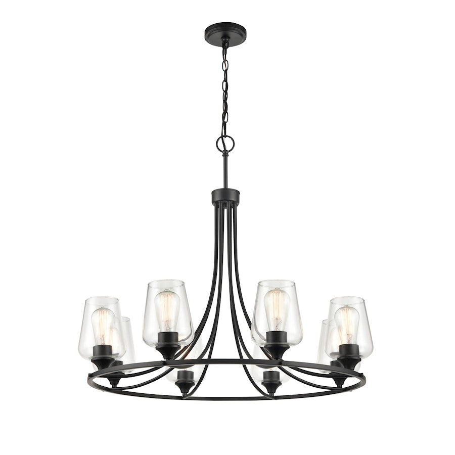 Millennium Ashford 8 Light 28" Chandelier, Matte Black