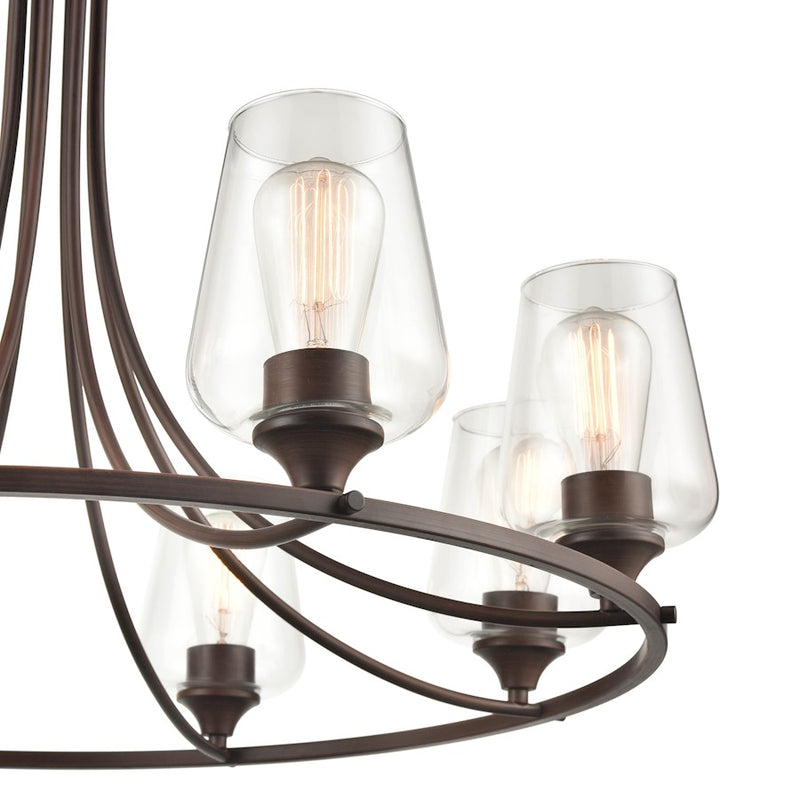 Millennium Ashford 9 Light 28" Chandelier, Rubbed Bronze