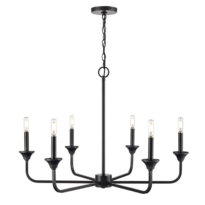 Millennium Lighting Herring 6Lt 23" Chandelier, Black