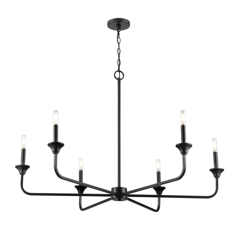 Millennium Lighting Herring 6Lt 28" Chandelier, Black