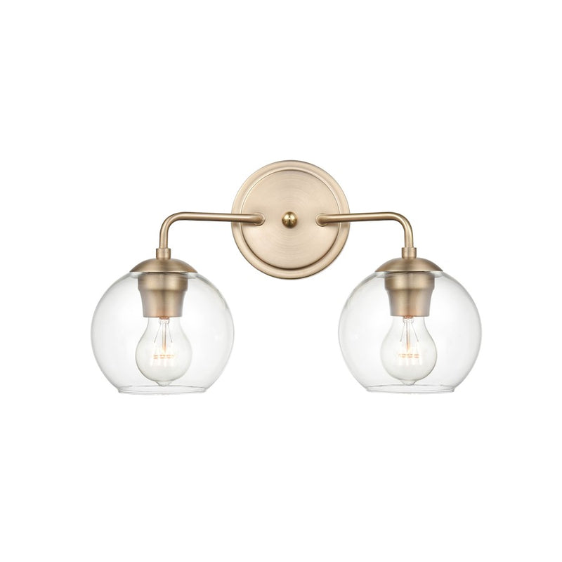 Millennium Lighting 2 Light Vanity, Modern Gold/Clear
