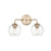 Millennium Lighting 2 Light Vanity, Modern Gold/Clear