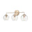 Millennium Lighting 3 Light Vanity, Modern Gold/Clear