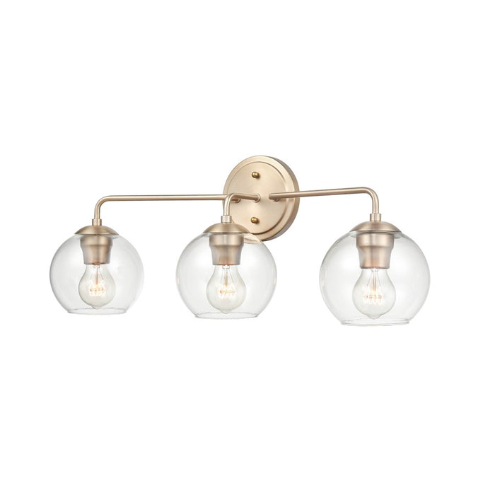 Millennium Lighting 3 Light Vanity, Modern Gold/Clear