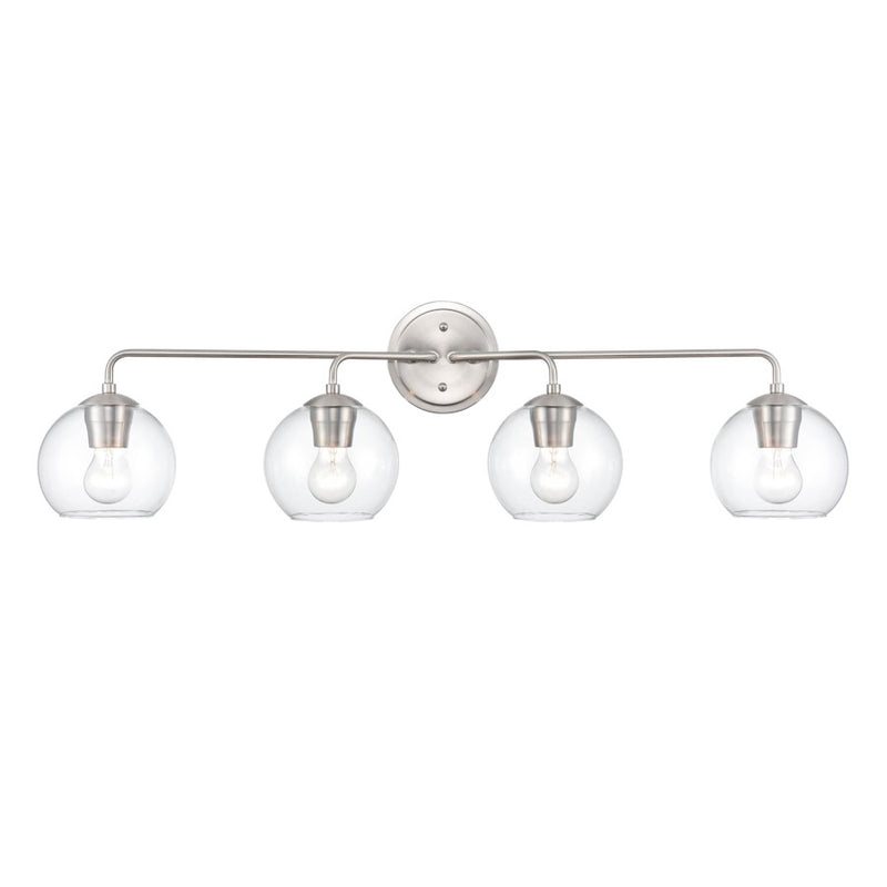 Millennium Lighting 4 Light Vanity Light, Brushed Nickel/Clear