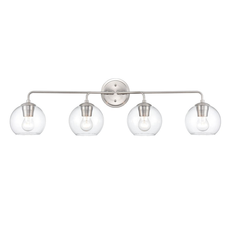 Millennium Lighting 4 Light Vanity Light, Brushed Nickel/Clear
