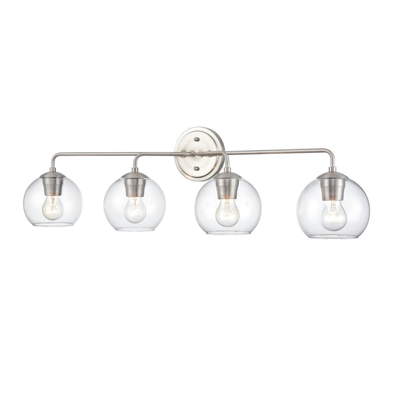 Millennium Lighting 4 Light Vanity Light, Brushed Nickel/Clear