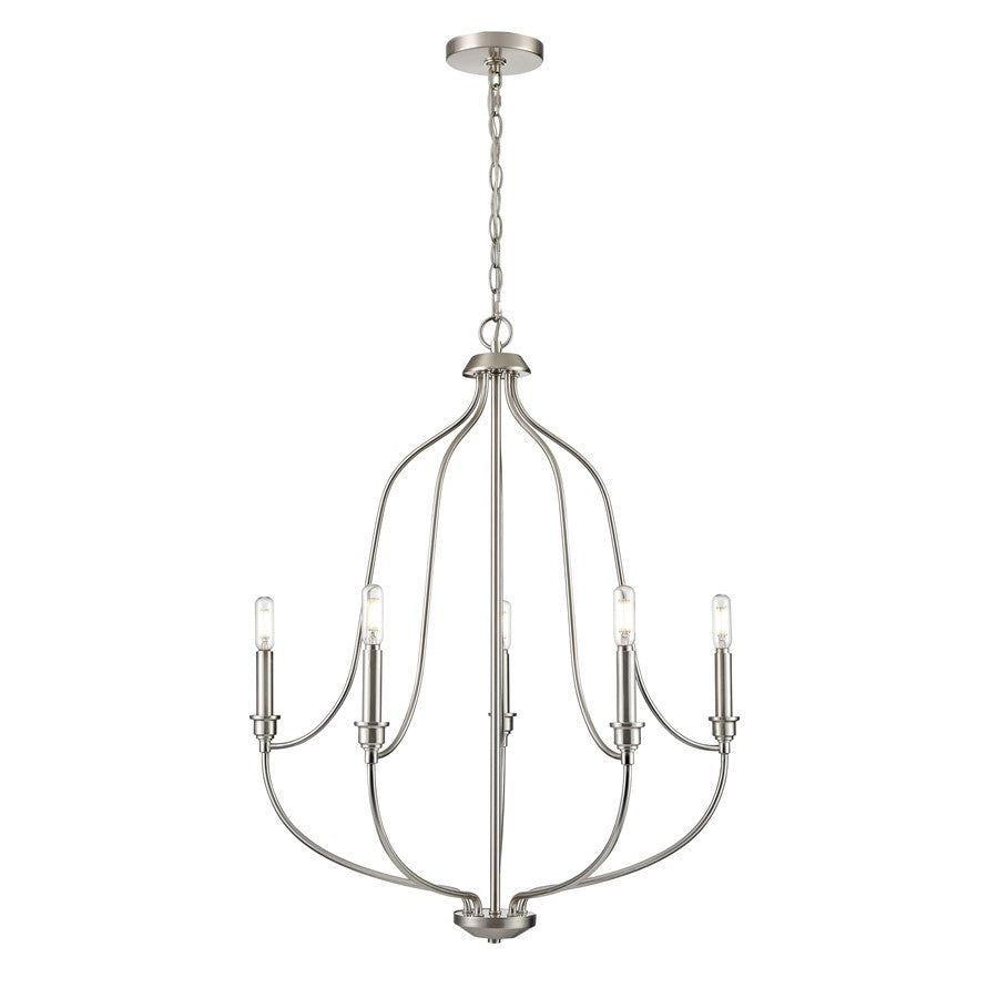 Millennium Lighting Senoia 5Lt Chandelier, Brushed Nickel - 98005-BN
