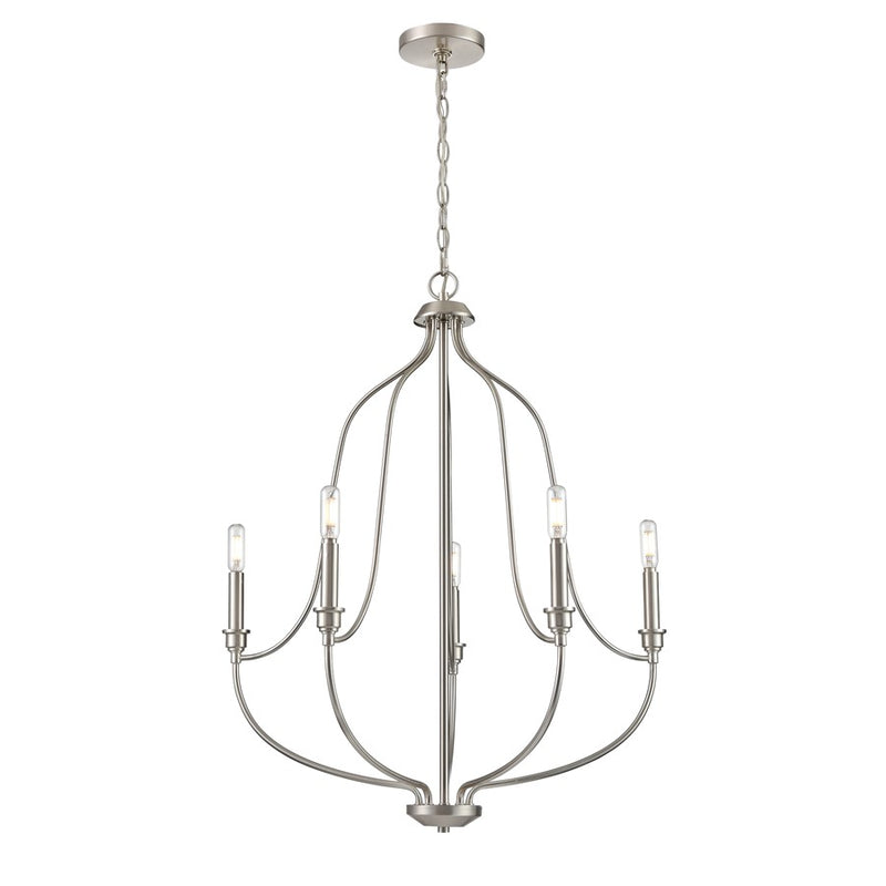 Millennium Lighting Senoia 5Lt Chandelier, Brushed Nickel