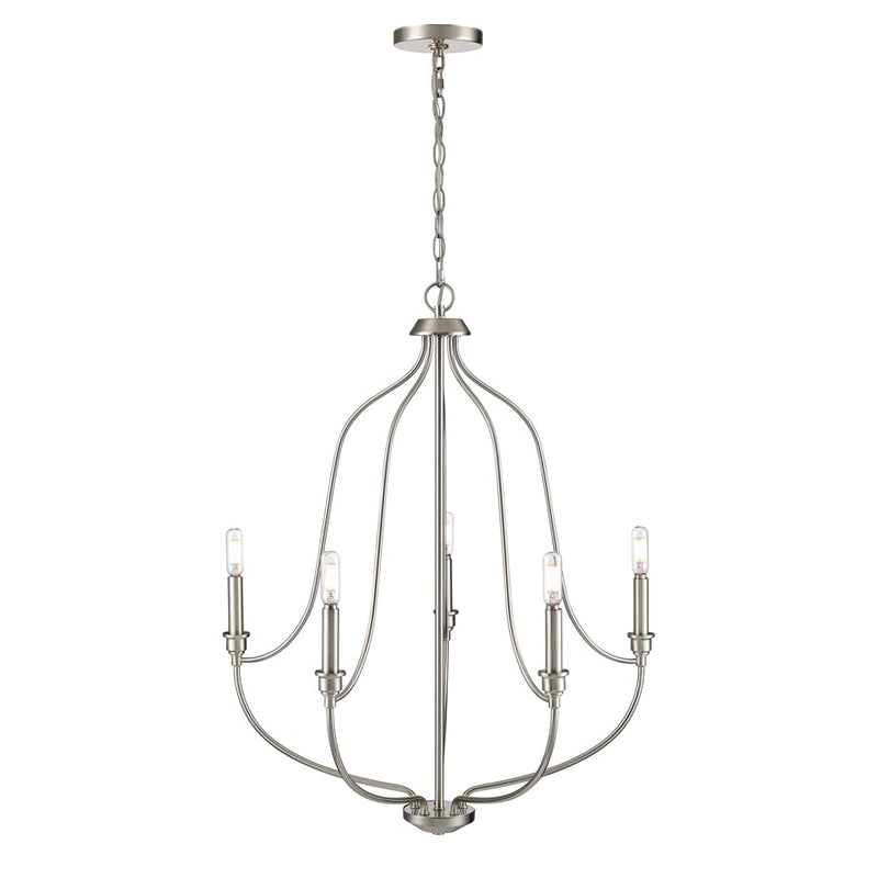 Millennium Lighting Senoia 5Lt Chandelier, Brushed Nickel