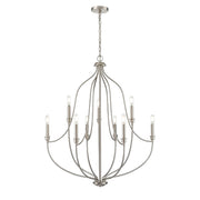 Millennium Lighting Senoia 9Lt Chandelier, Brushed Nickel - 98009-BN