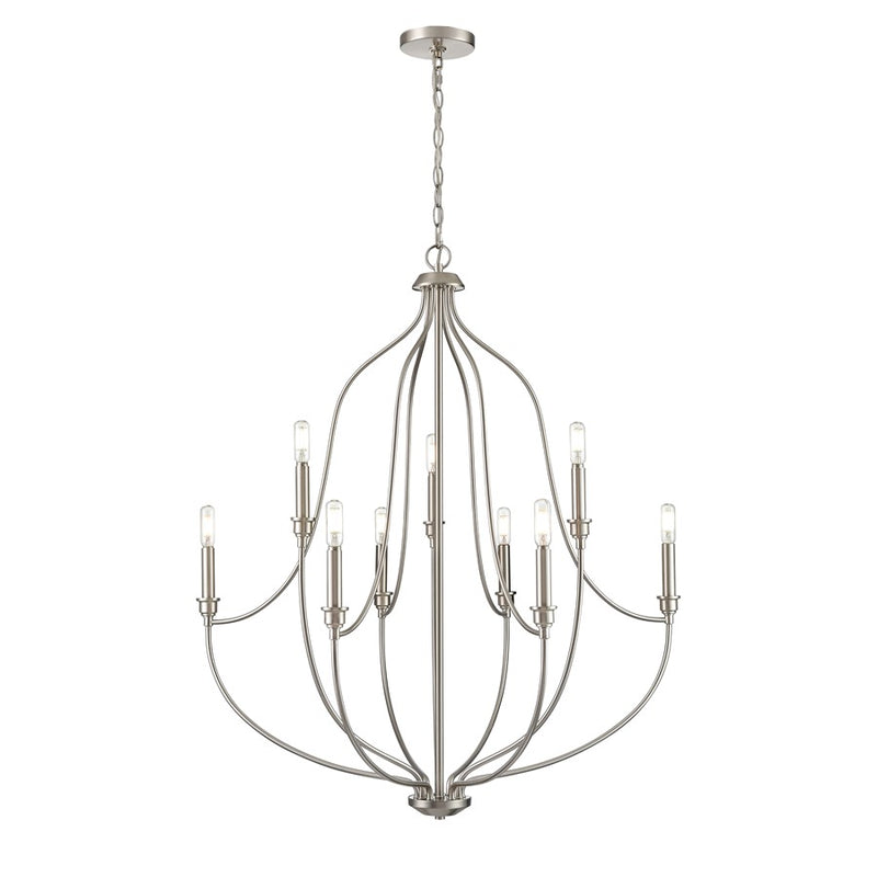 Millennium Lighting Senoia 9Lt Chandelier, Brushed Nickel - 98009-BN