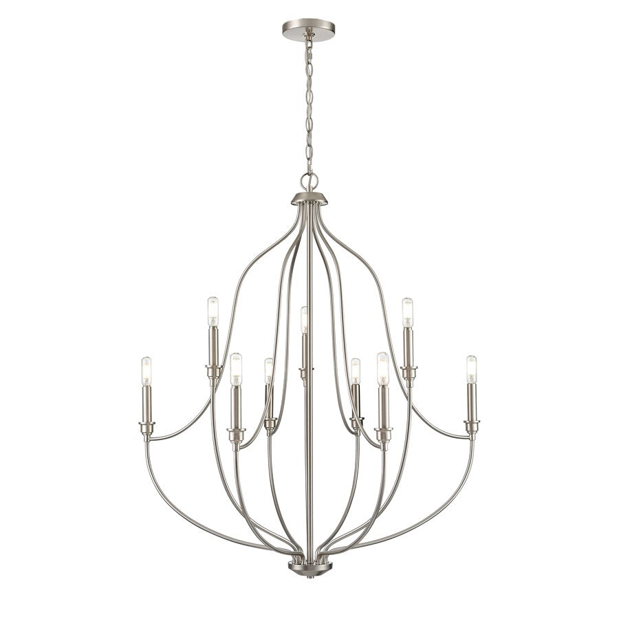 Millennium Lighting Senoia 9Lt Chandelier, Brushed Nickel - 98009-BN