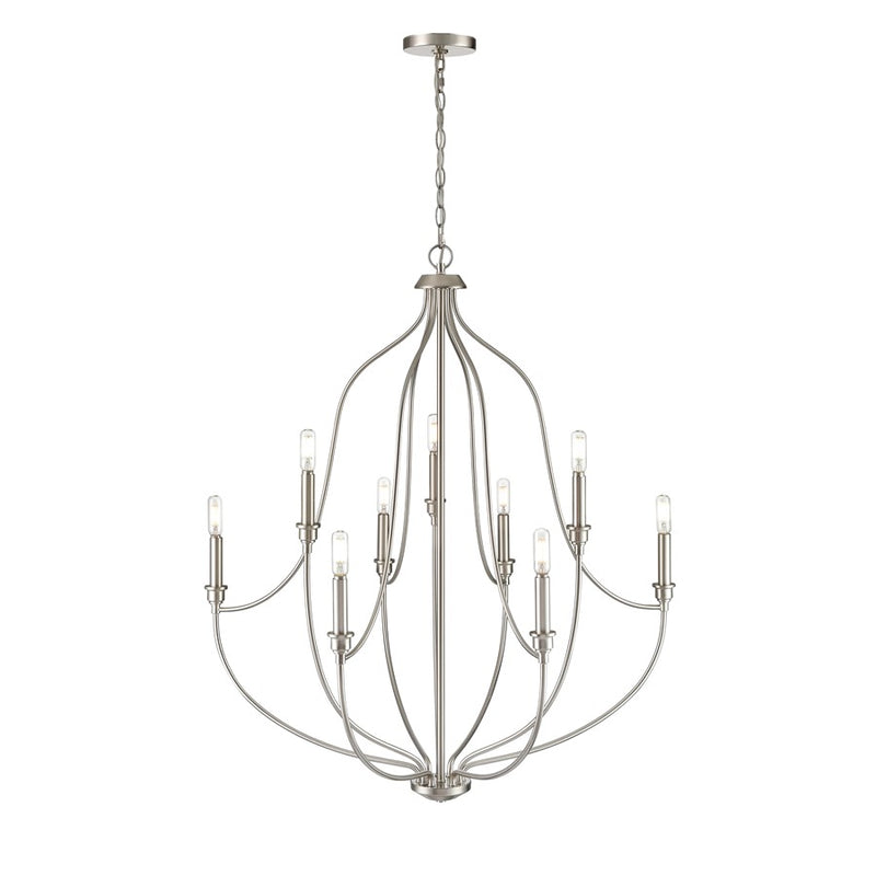 Millennium Lighting Senoia 9Lt Chandelier, Brushed Nickel