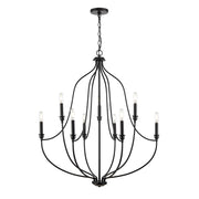 Millennium Lighting Senoia 9Lt Chandelier, Black - 98009-MB