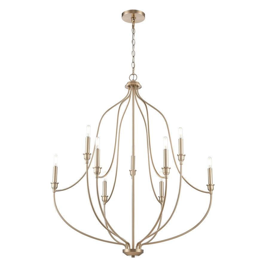 Millennium Lighting Senoia 9Lt 33" Chandelier, Modern Gold - 98009-MG