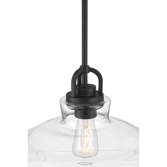 Millennium Lighting Clarien 1 Light Pendant, Matte Black/Clear