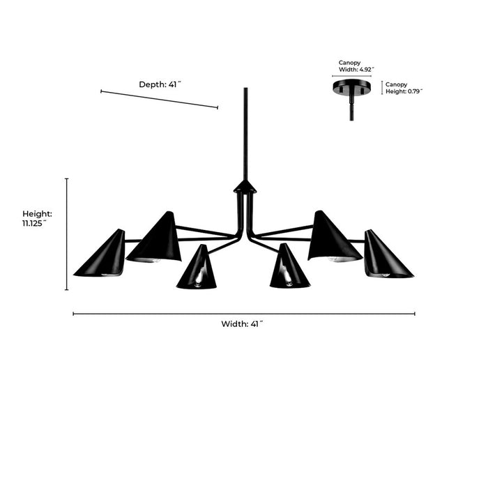 Millennium Lighting Warhol 6Lt Chandelier, Black