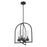 Millennium Lighting Evandrel 4 Light Pendant, Matte Black/Clear - 9904-MB