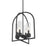 Millennium Lighting Evandrel 4 Light Pendant, Matte Black/Clear