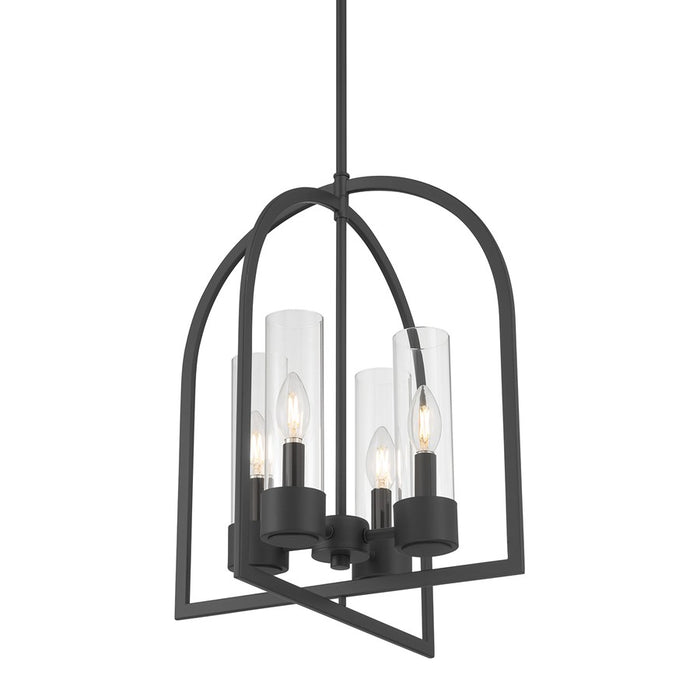 Millennium Lighting Evandrel 4 Light Pendant, Matte Black/Clear