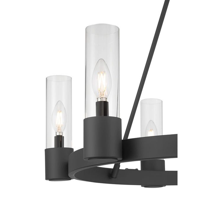 Millennium Lighting Evandrel 6Lt Chandelier, Matte Black/Clear
