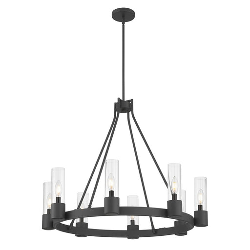 Millennium Lighting Evandrel 8Lt Chandelier, Matte Black/Clear - 9908-MB