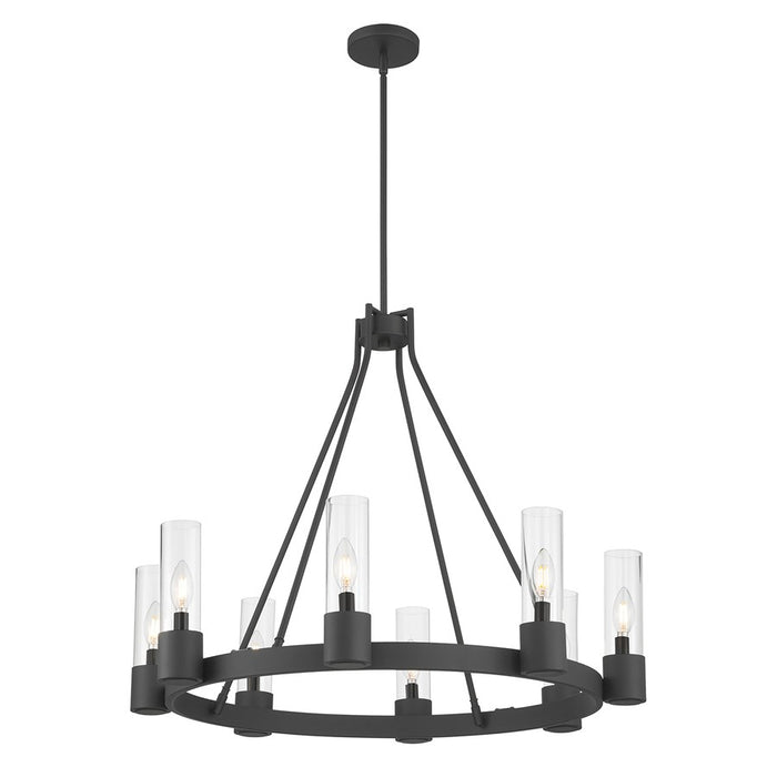 Millennium Lighting Evandrel 8Lt Chandelier, Matte Black/Clear - 9908-MB