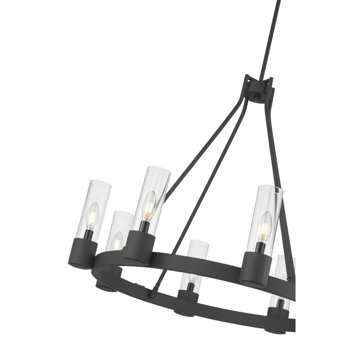 Millennium Lighting Evandrel 8Lt Chandelier, Matte Black/Clear