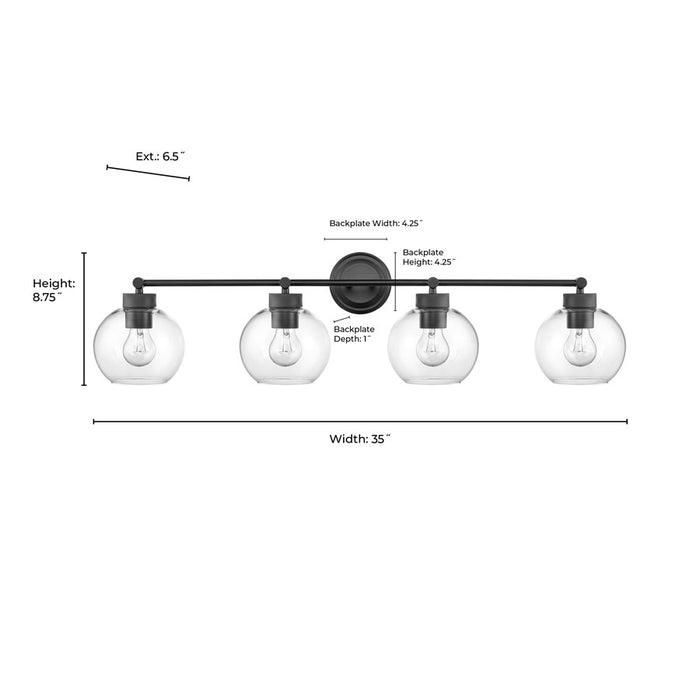 Millennium Lighting Jonatan 4Lt Vanity, Vintage Brass
