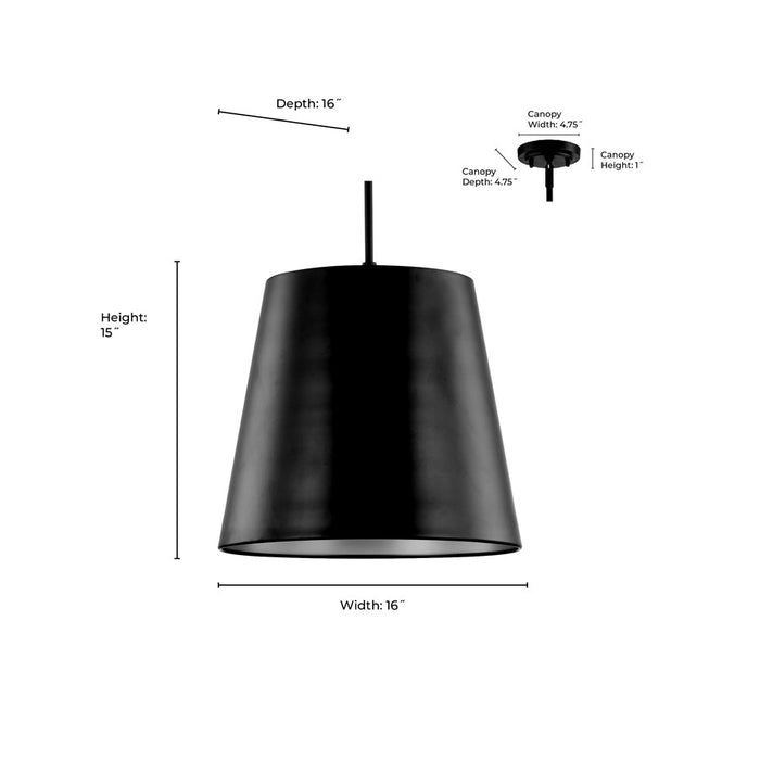 Millennium Lighting Allson 3Lt Pendant, Black