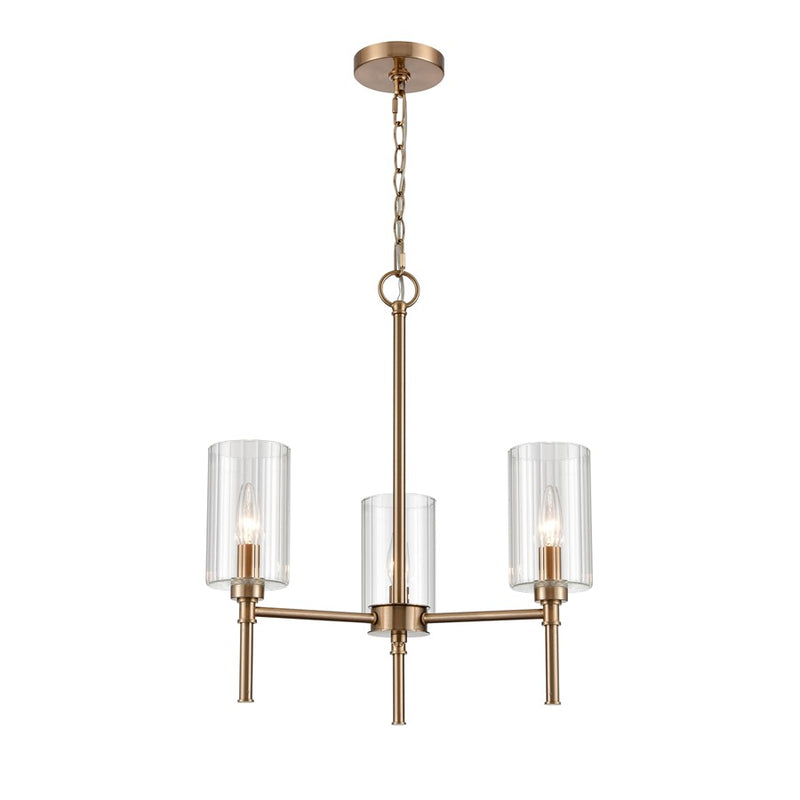 Millennium Lighting Chastine 3Lt Chandelier, Modern Gold