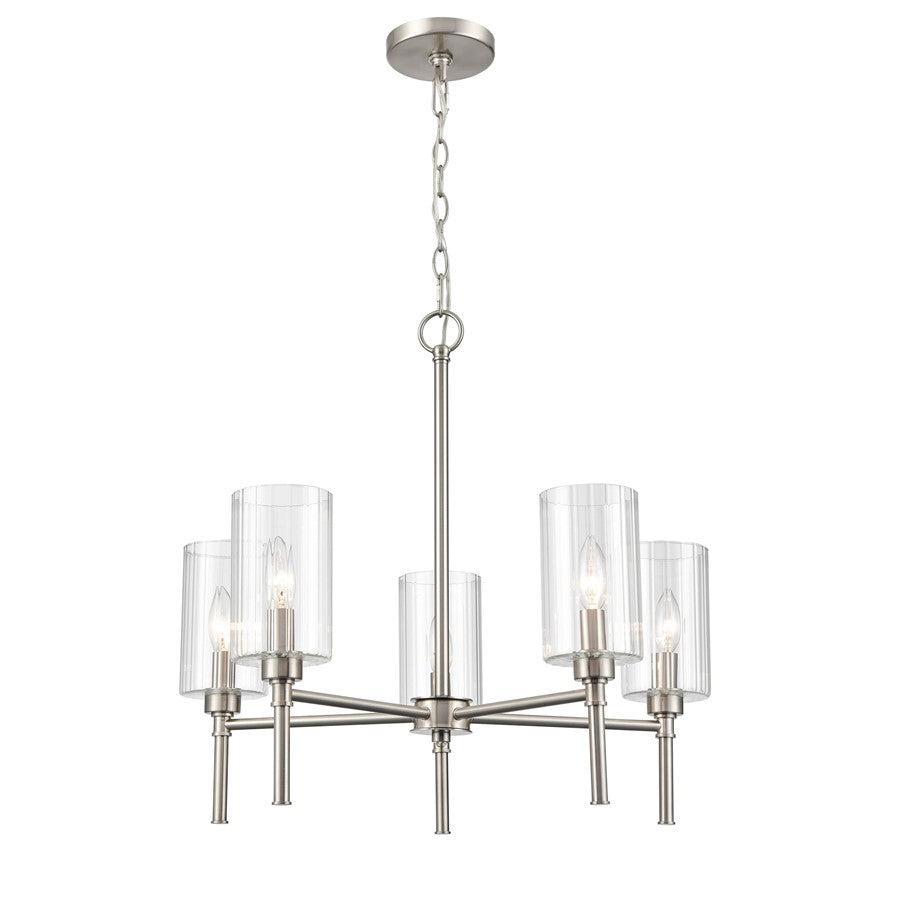 Millennium Lighting Chastine 5Lt 24" Chandelier, Brushed Nickel - 9915-BN