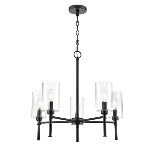 Millennium Lighting Chastine 5Lt 24" Chandelier, Black/Clear Beveled - 9915-MB
