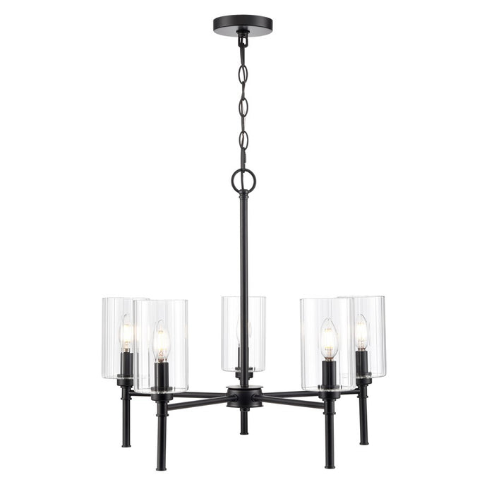 Millennium Lighting Chastine 5Lt 24" Chandelier, Black/Clear Beveled