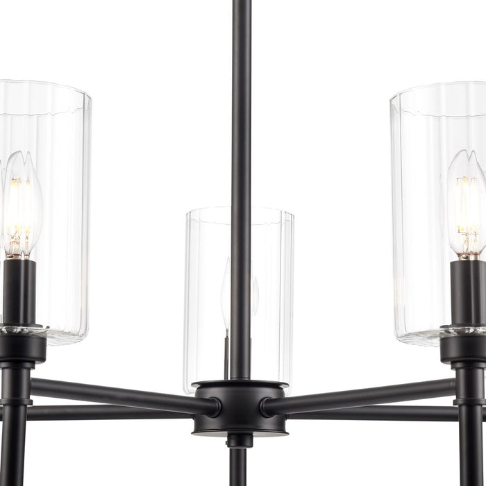 Millennium Lighting Chastine 5Lt 24" Chandelier, Black/Clear Beveled