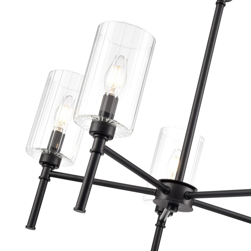 Millennium Lighting Chastine 5Lt 24" Chandelier, Black/Clear Beveled
