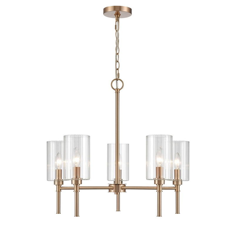 Millennium Lighting Chastine 5Lt 24" Chandelier, Modern Gold