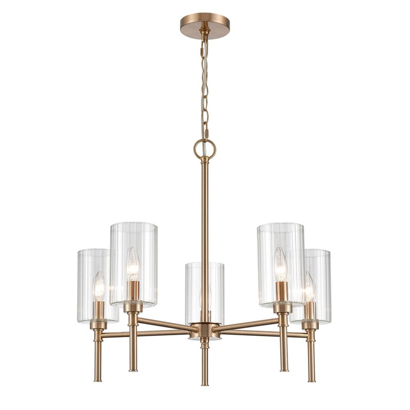 Millennium Lighting Chastine 5Lt 24" Chandelier, Modern Gold