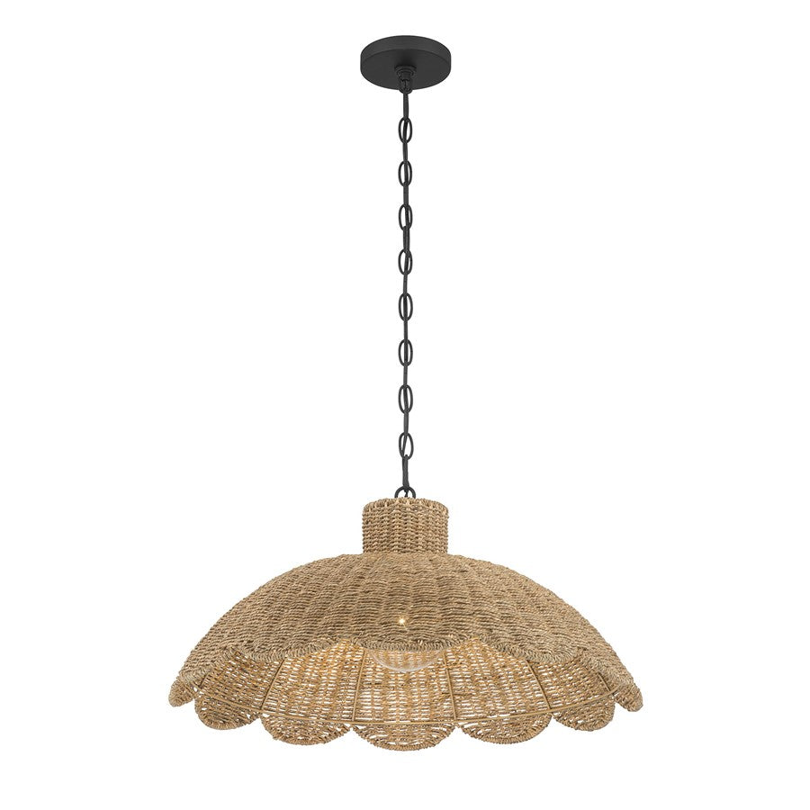 Millennium Lighting Malura 1 Light Pendant, Matte Black - 99201-MB
