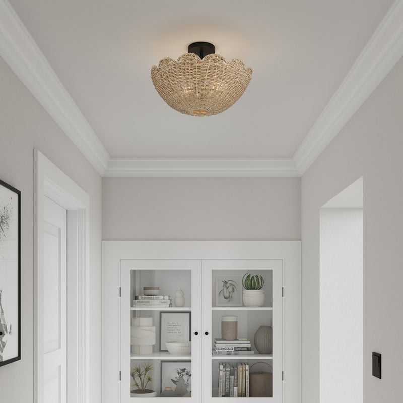 Millennium Lighting Malura 2Lt Semi Flush Mount, Matte Black