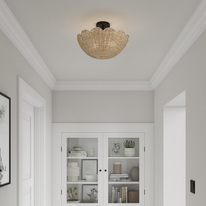 Millennium Lighting Malura 2Lt Semi Flush Mount, Matte Black