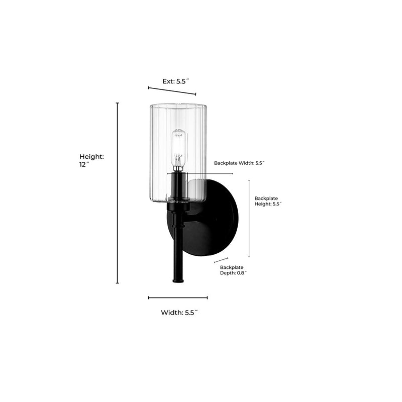 Millennium Lighting Chastine 1Lt Wall Sconce, Black