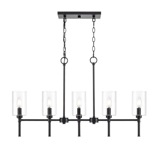 Millennium Lighting Chastine 5Lt 36" Island, Black/Clear Beveled